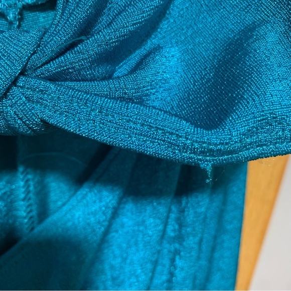 Topshop Slinky Cut Out Teal Jumpsuit - Size 4-6 - Picture 7 of 8